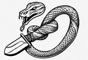 A snake wrapping a knife (old school style) tattoo idea