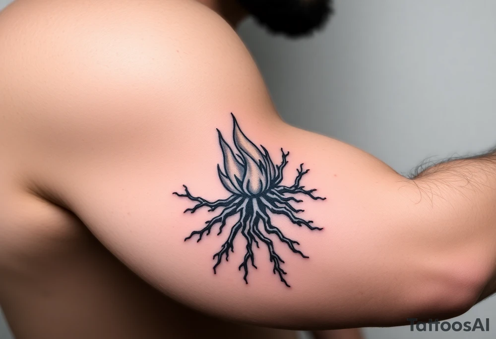 fire in a prison of roots tattoo idea