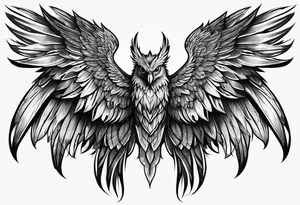 Full back tattoo wings drawing tattoo idea