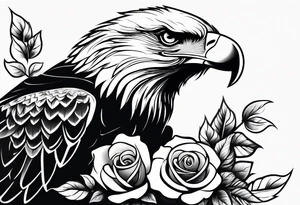Eagle and rose tattoo idea