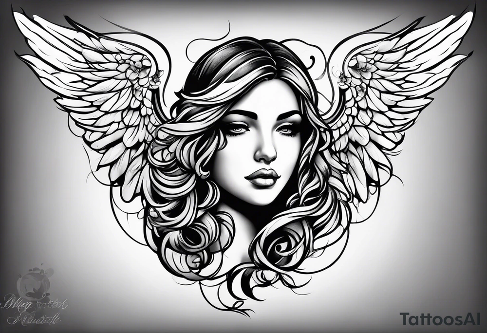 Angel tattoo tattoo idea