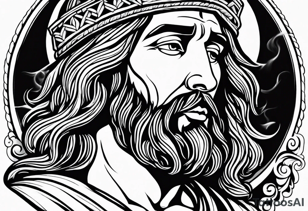 jesus smoking cigarette tattoo idea