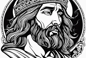 jesus smoking cigarette tattoo idea