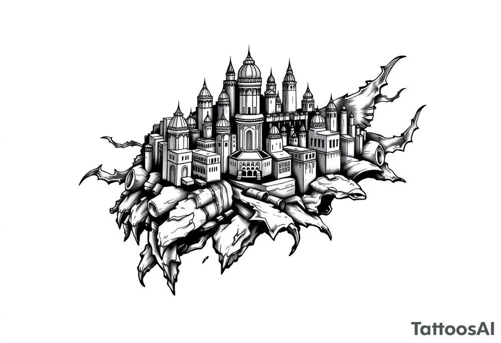city of 
Atlantis tattoo idea