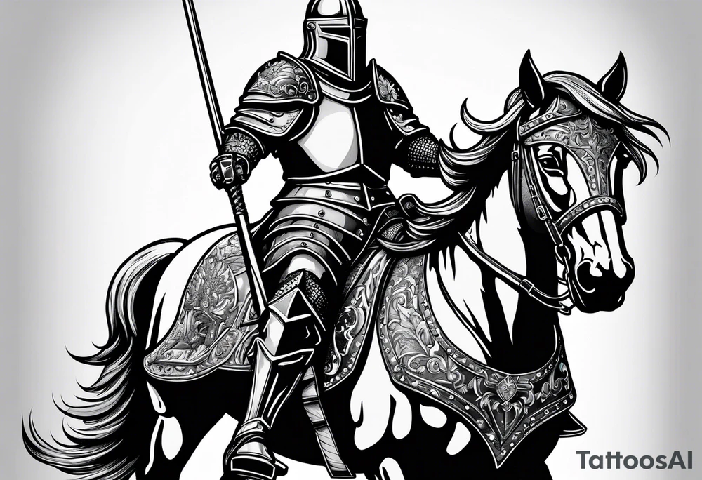 knight in heavy armor tattoo idea