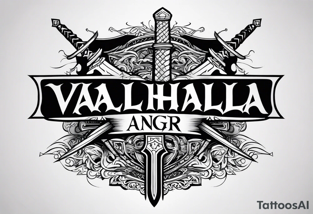 sword Valhalla anger tattoo idea