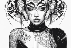 cyborg girl tattoo idea