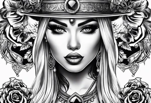 Sexy gangster chick tattoo idea