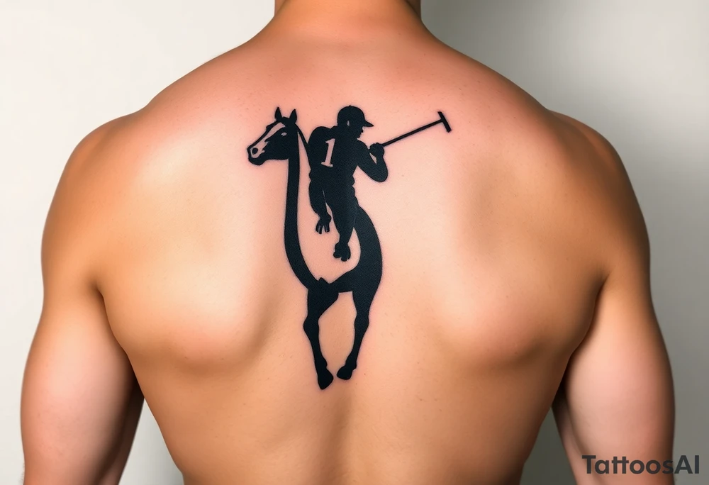 polo player silhouette tattoo idea