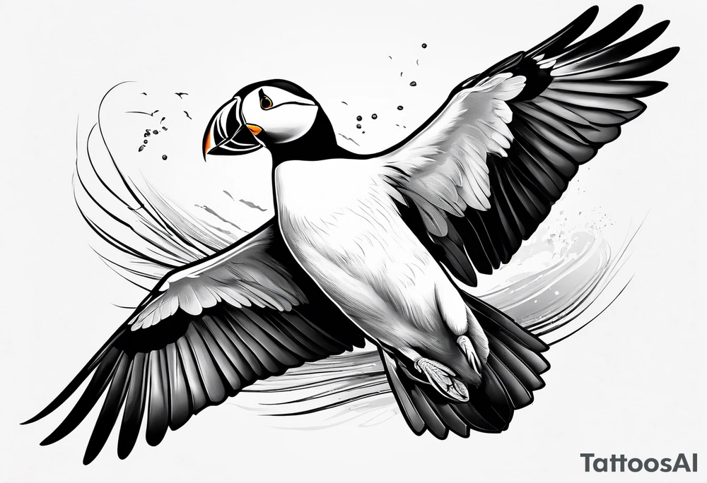 a flying puffin without background (only black and white)
- forarm Tattoo tattoo idea