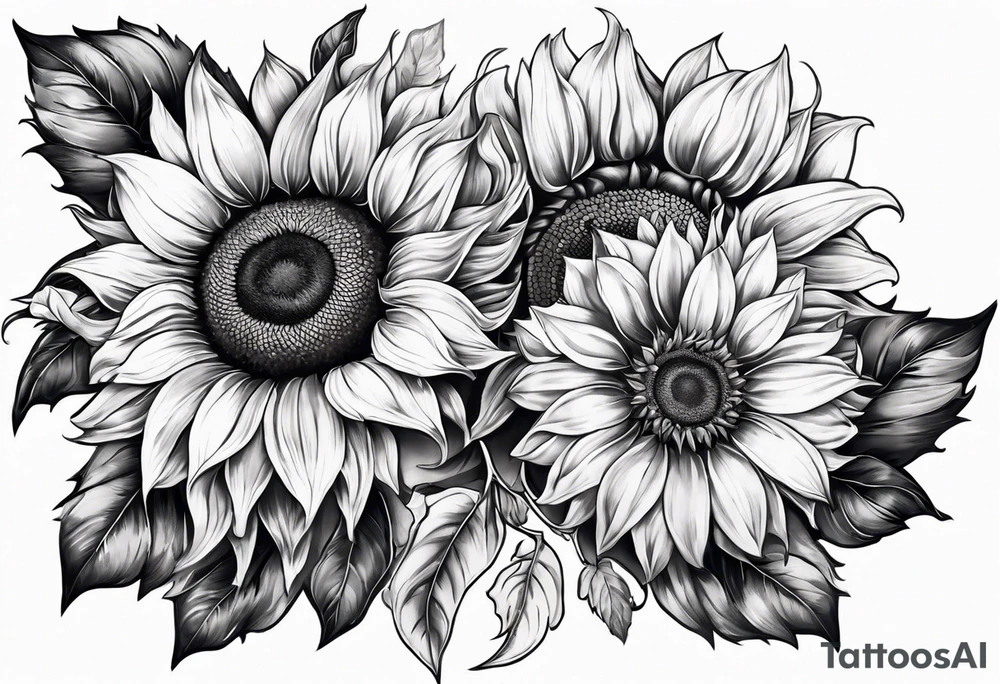 Sunflower chain tattoo idea