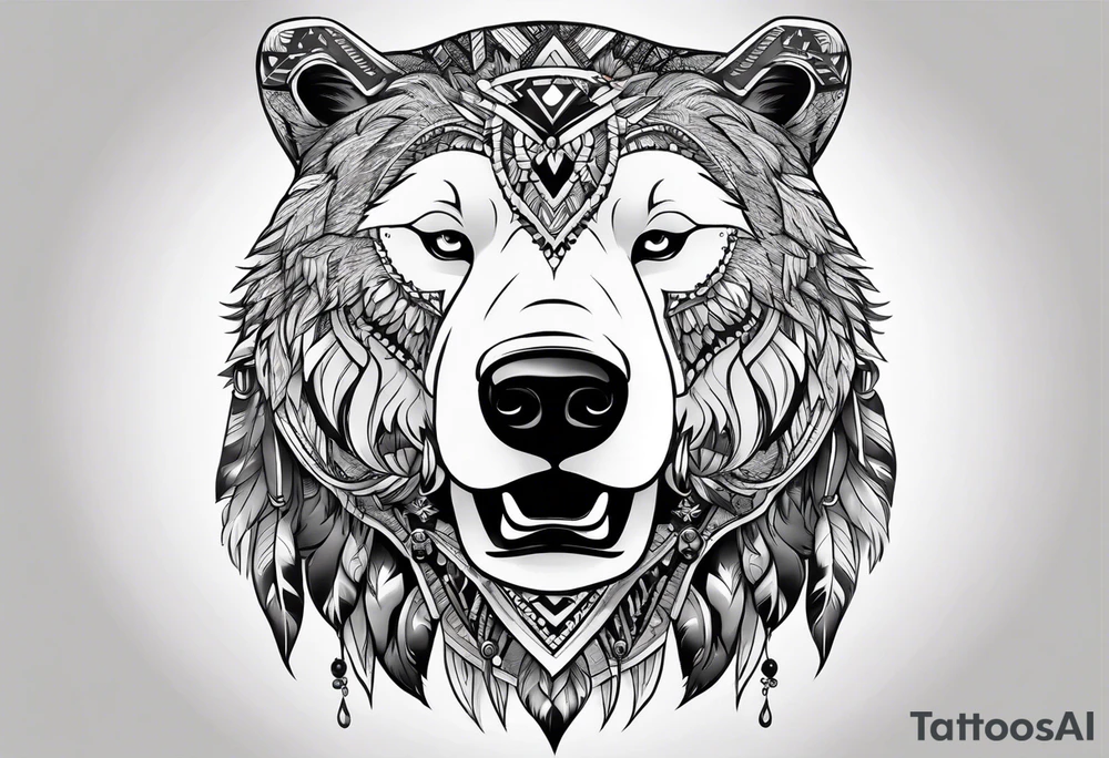 Snow bear shaman tattoo idea