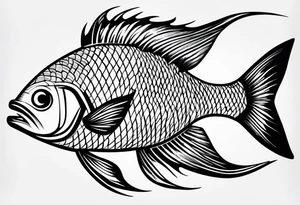 Pinstripe fish tattoo idea