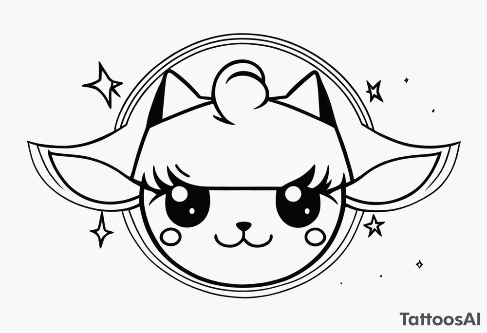 I would like various tattoo sketches. they must represent the friendship between two girls who like naps, kuromi and my melody and a song entitled "luna". tattoo idea