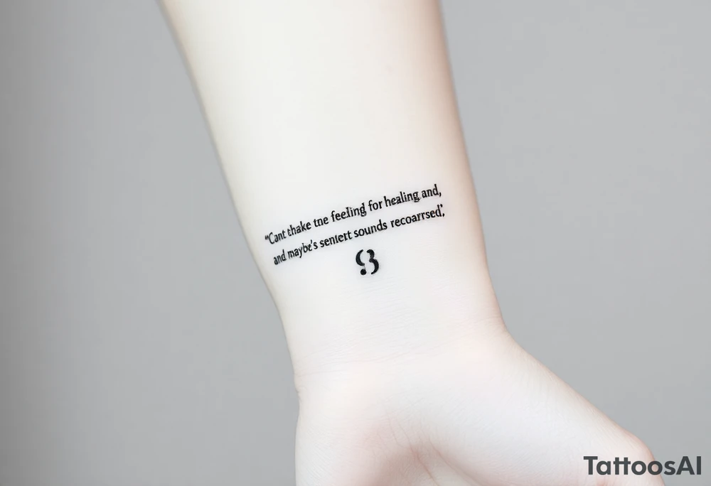 Lyrics from 'getting older' by billie eilish: "cant shake the feeling that im just bad at healing, and maybe thats the reason every sentence sounds rehearsed" And billie eilish logo and semi colon tattoo idea
