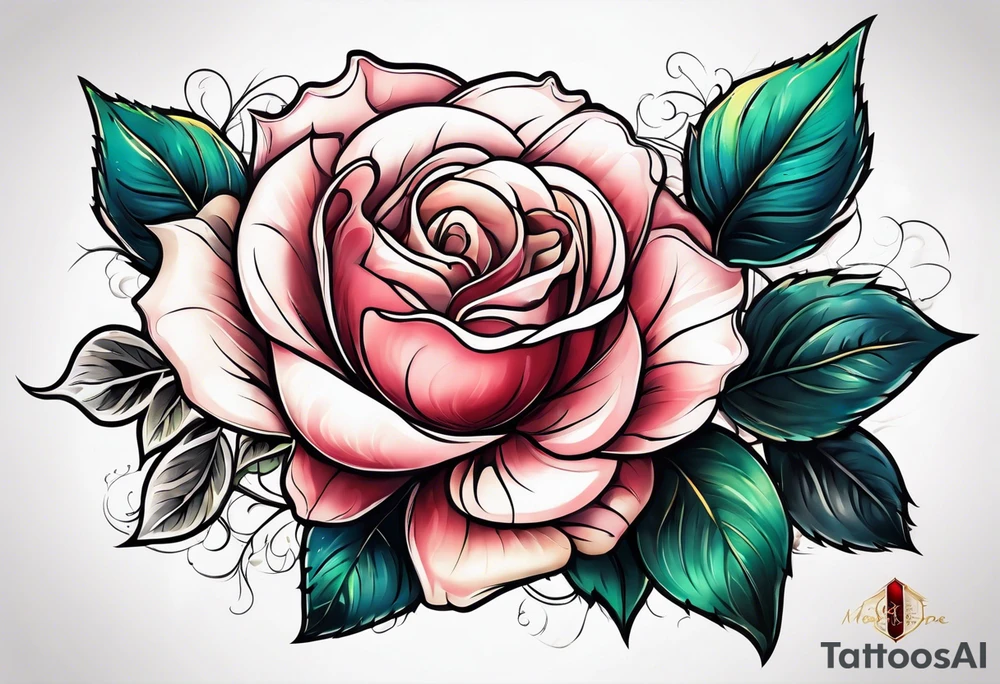 Romantic rose tattoo idea