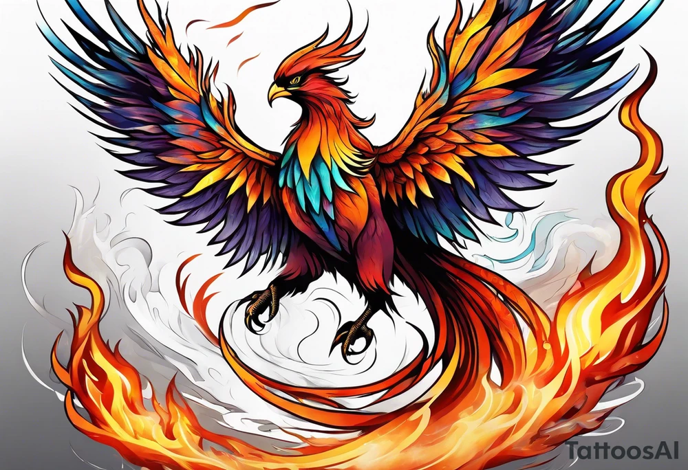 phoenix rising from the ashes tattoo idea