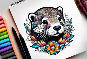 A cute otter tattoo idea