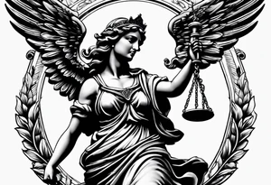 lady justice with wing

very realistic

merciful tattoo idea