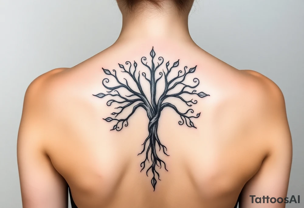 Classic scheme of Sephiroth tree of life tattoo idea
