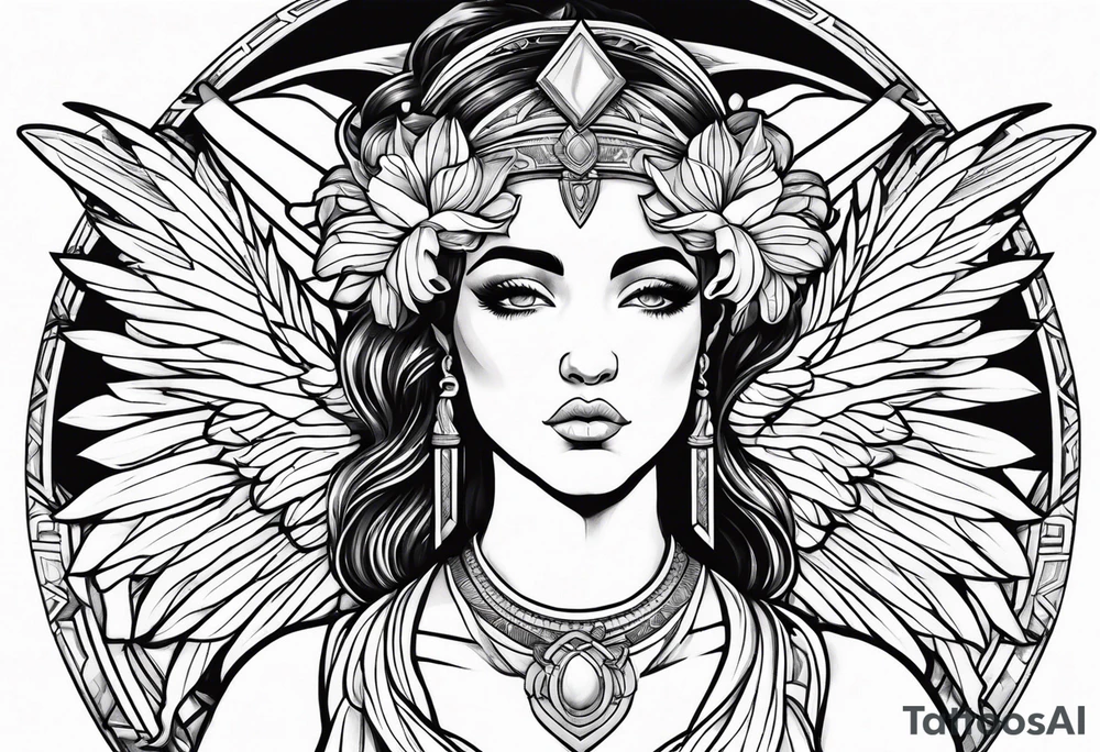 Greek goddess iris with wings tattoo idea