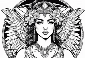 Greek goddess iris with wings tattoo idea