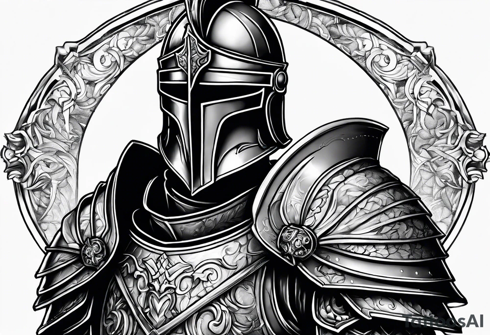 knight in heavy armor tattoo idea