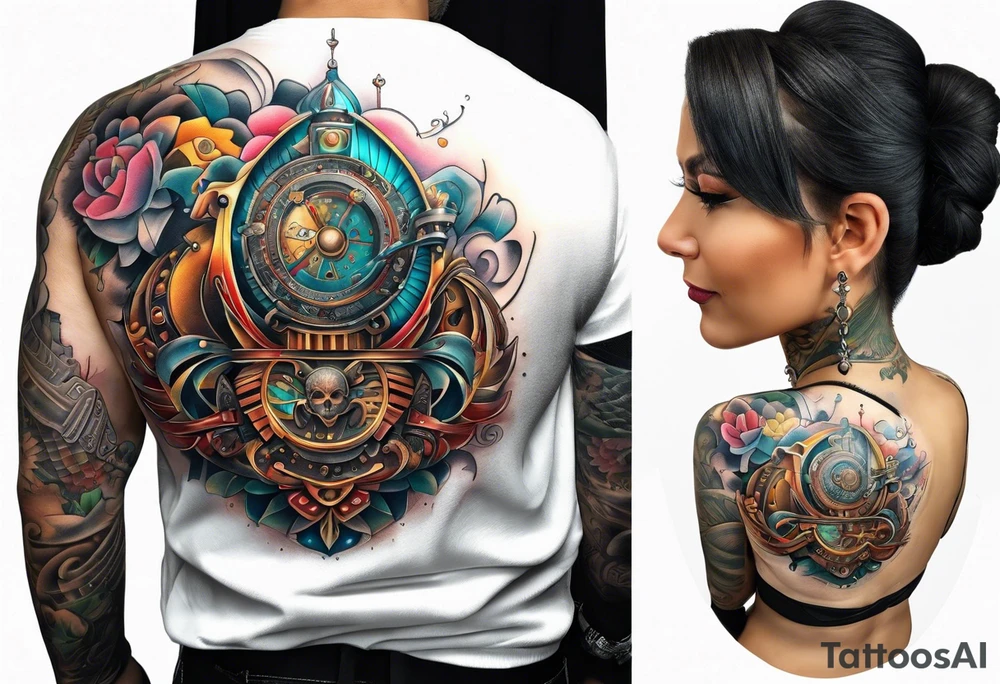Couple working at casino tattoo idea