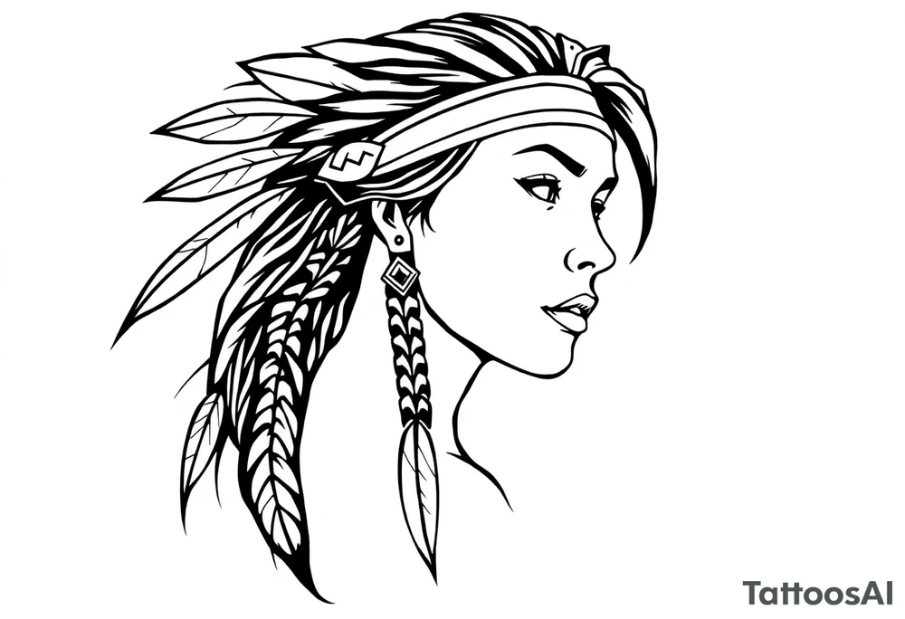 Native American female tattoo idea