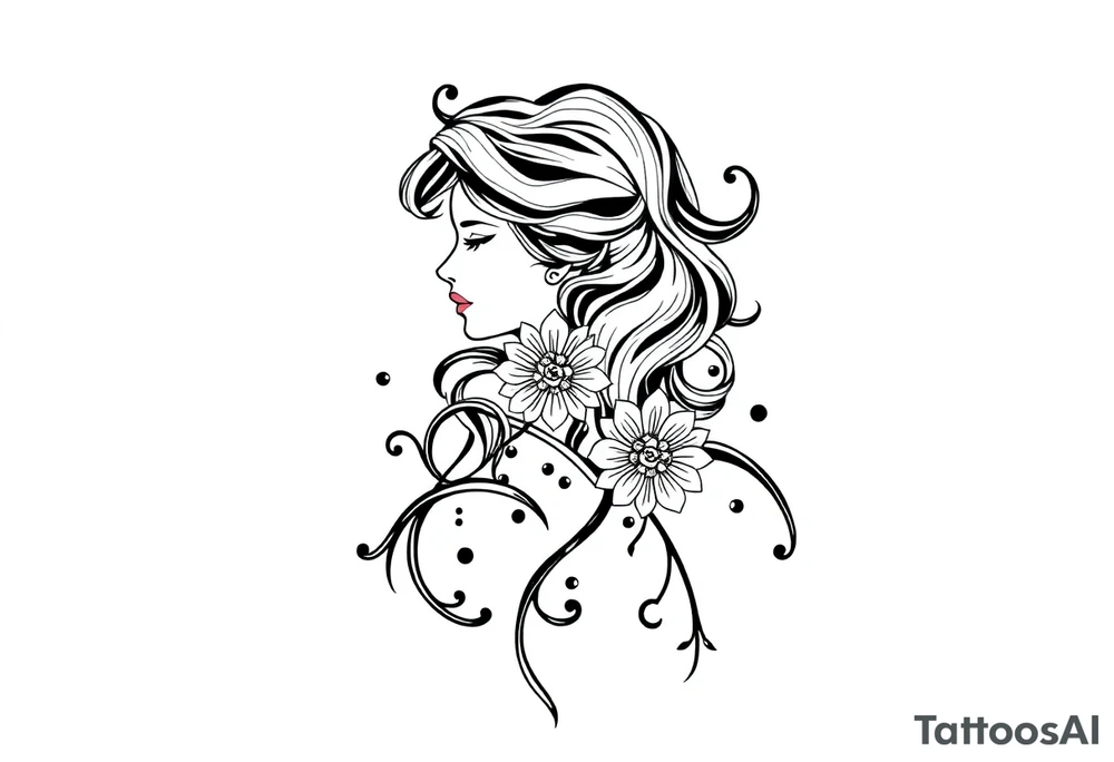 jewels
 stormy skies female tattoo idea