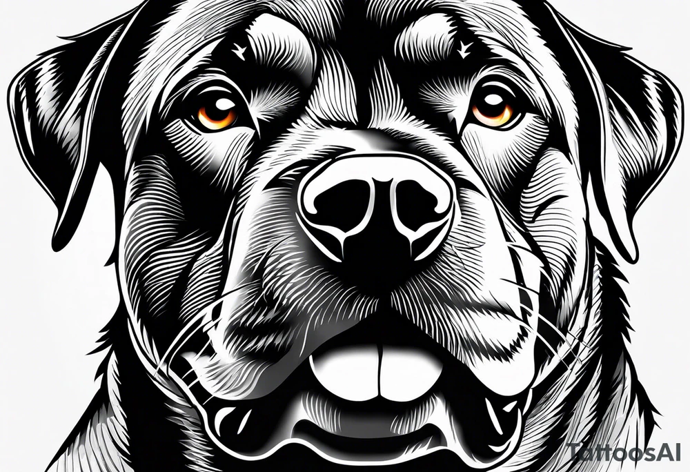 barking rottweiler tattoo idea