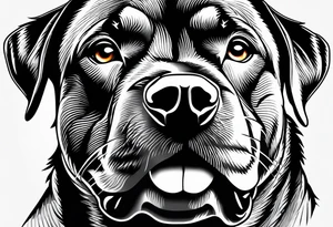 barking rottweiler tattoo idea