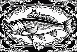 outline walleye simple small no scales tattoo idea