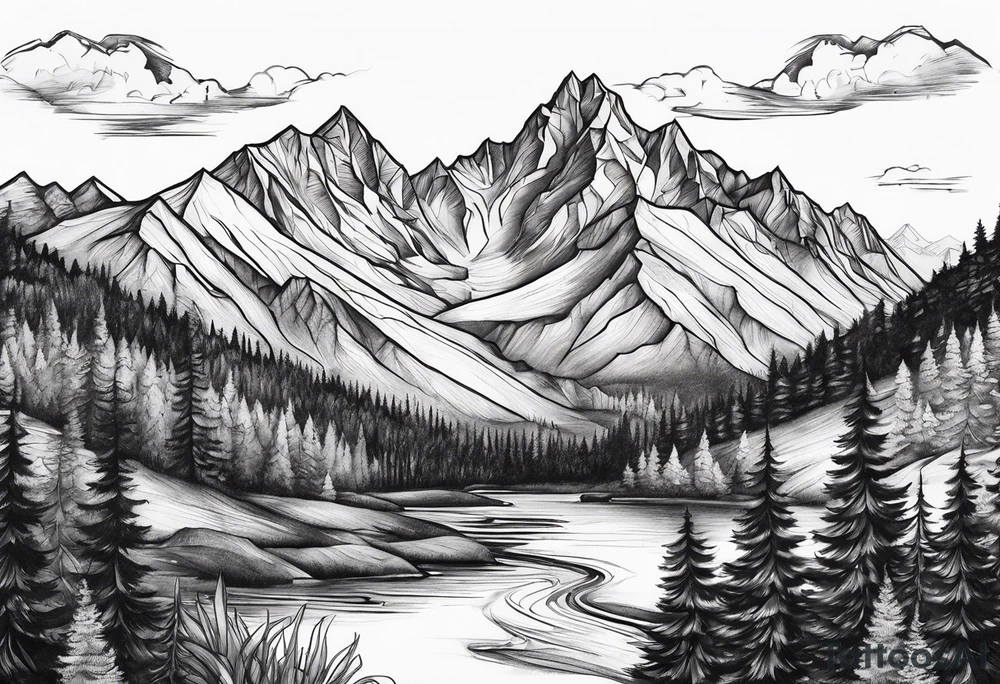 Mountains tattoo idea