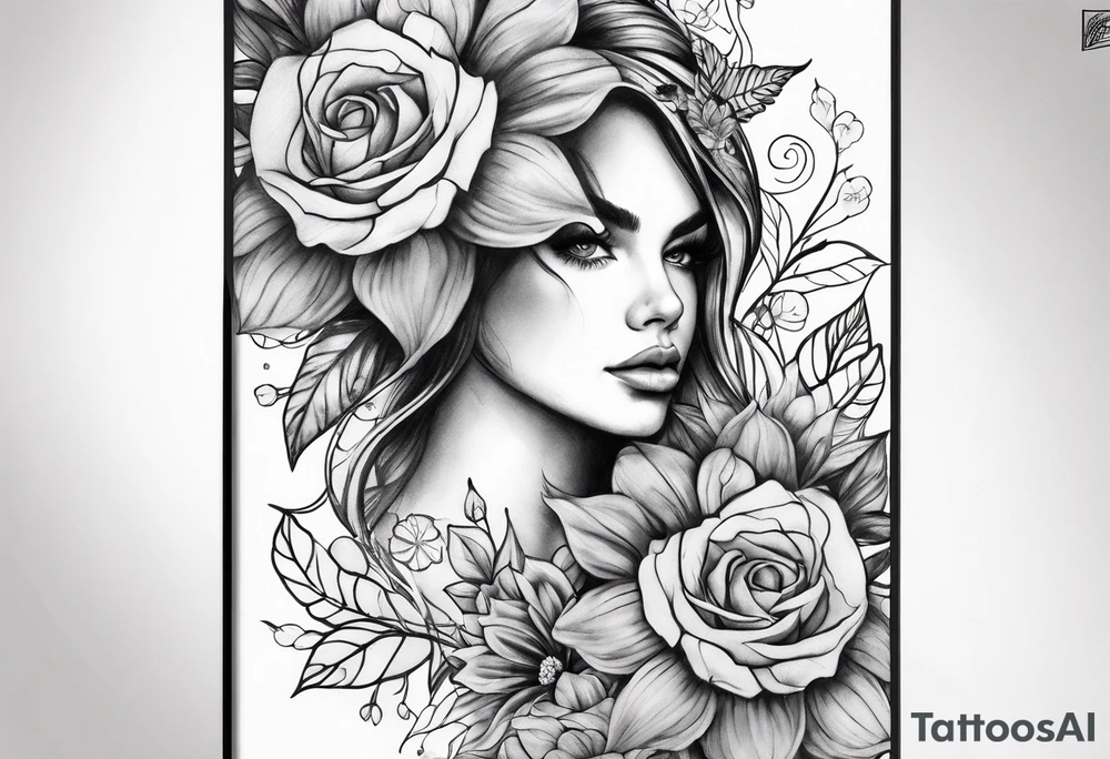 December october march burth flower arm sleeve tattoo idea