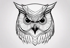 create one-line art of a owl head. the line has to start at the buttom and be finished at the top tattoo idea