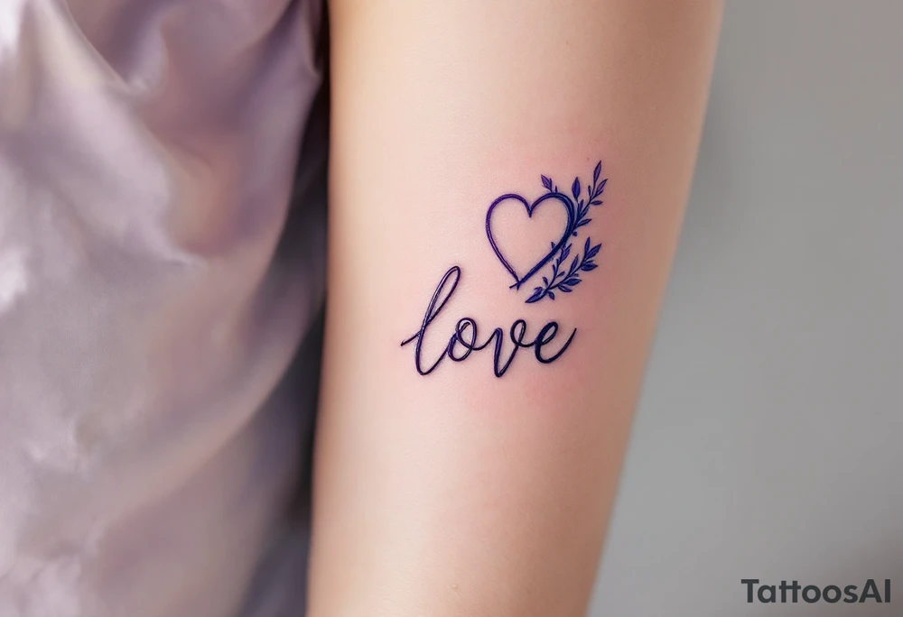 A silver  ᚹ love rune with blue accents, surrounded by violet tattoo idea