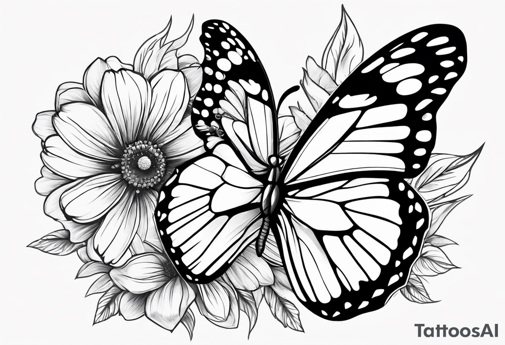 Butterfly on a flower tattoo idea