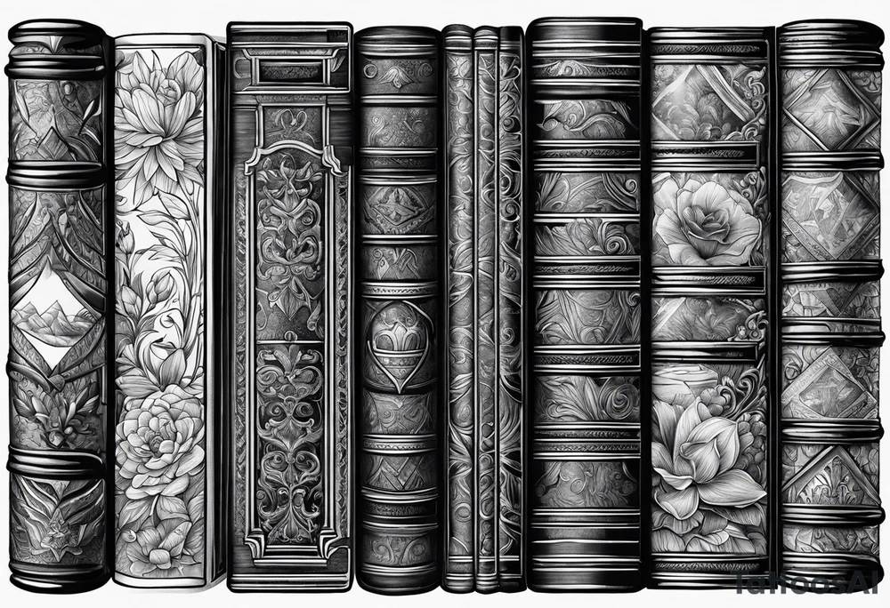 Stack of books tattoo idea