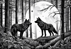 Moon
Wolf
Forest tattoo idea