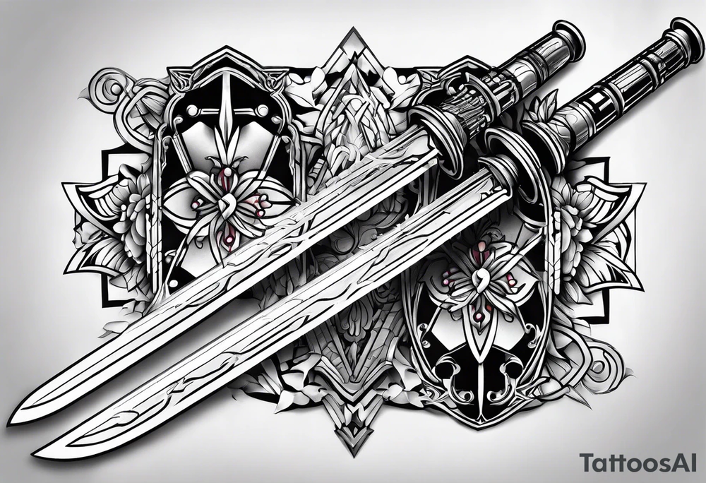 Two lightsaber hilts crossed tattoo idea