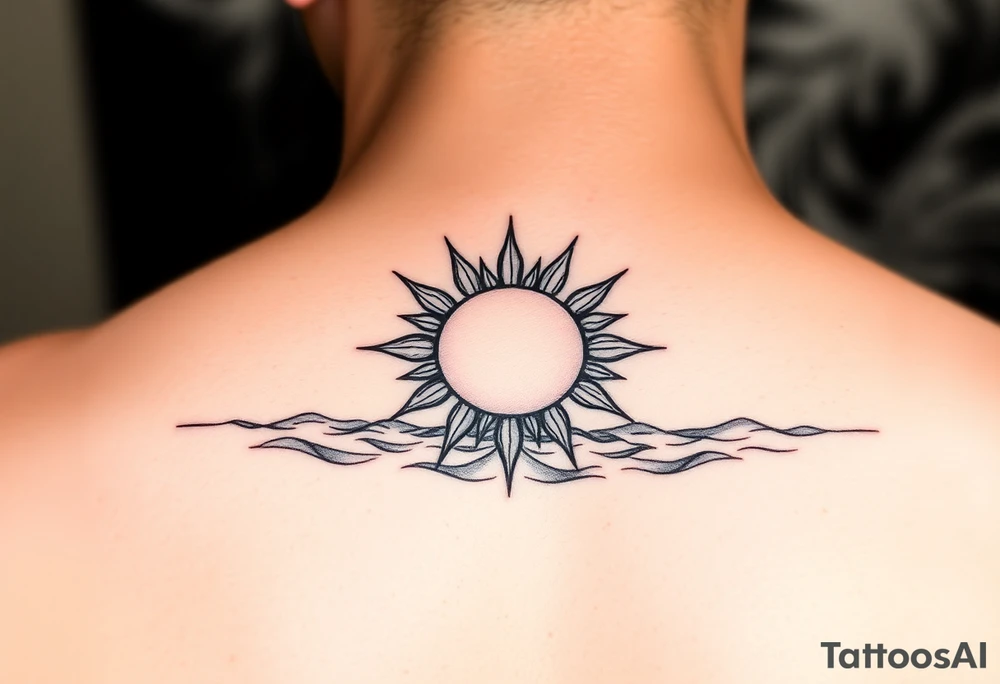 Sun on the water line simple tattoo tattoo idea
