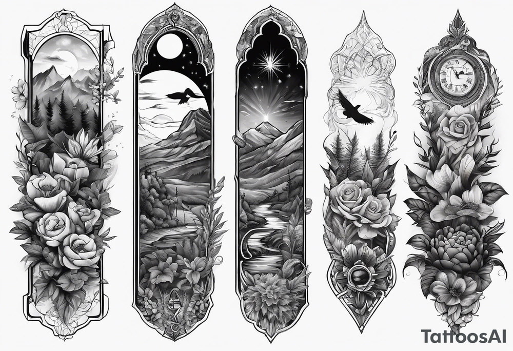 nature sleeve elements for forearm tattoo idea