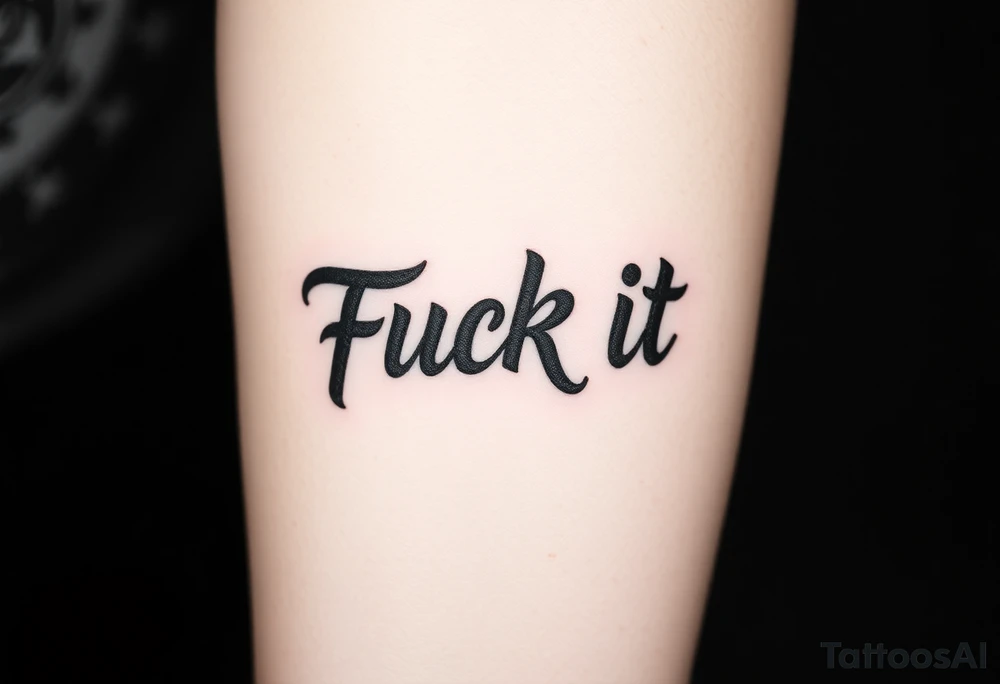 Fuck it tattoo idea