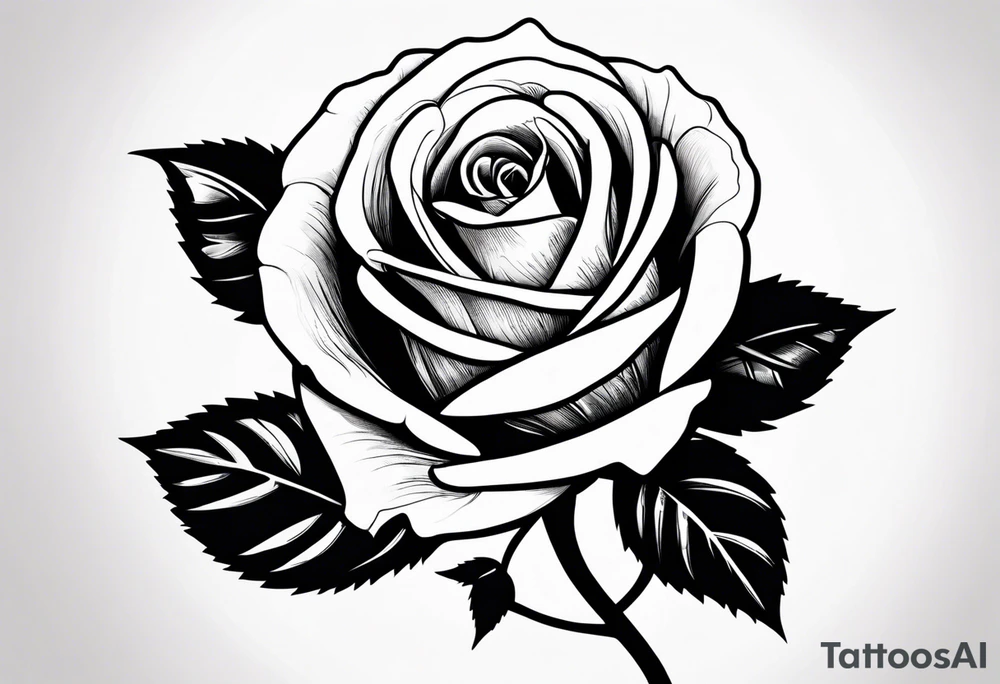 Rose with the stem spelling yolanda tattoo tattoo idea