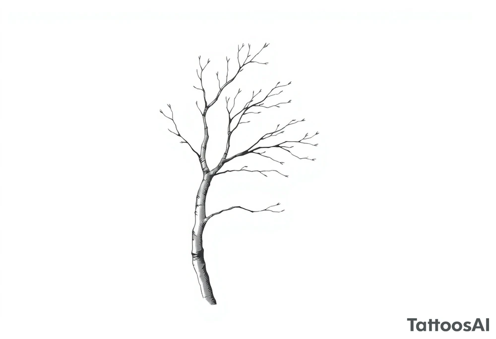 half birch tree tattoo idea