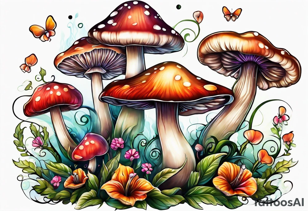 "Graceful Mushrooms" tattoo idea