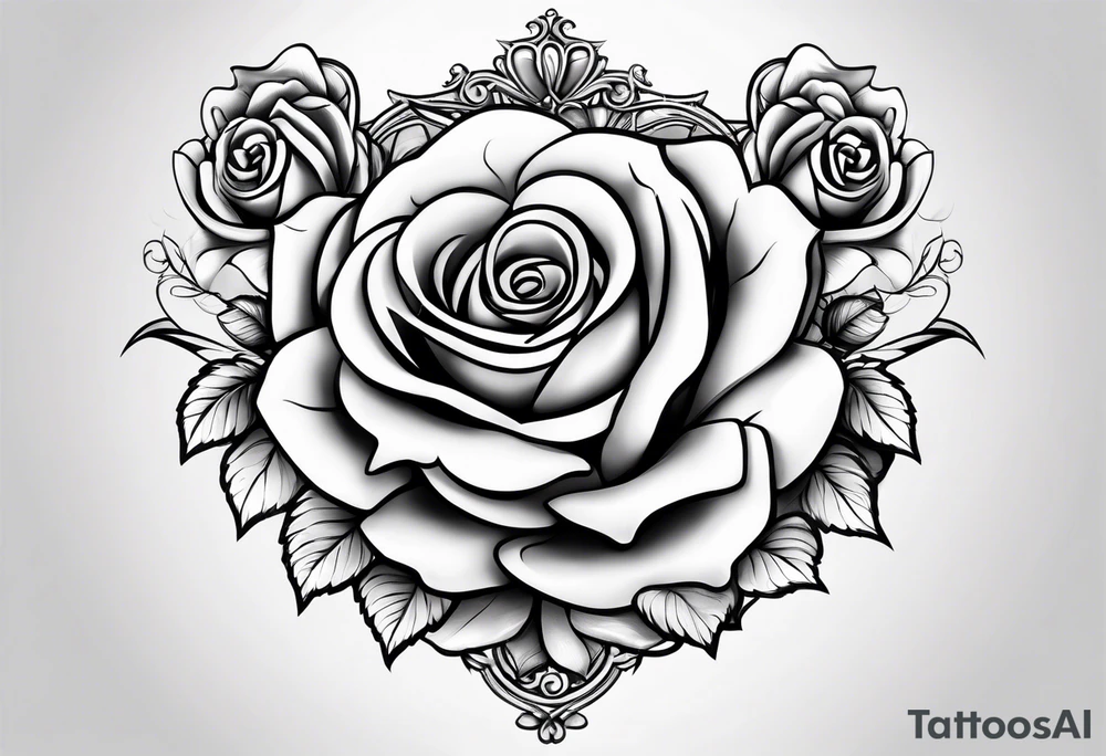 The name Josie Ann with Roses and hearts tattoo idea