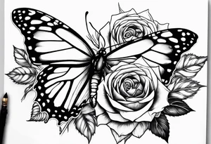 Butterfly, sunflower, camera, book,  flower rose tattoo idea