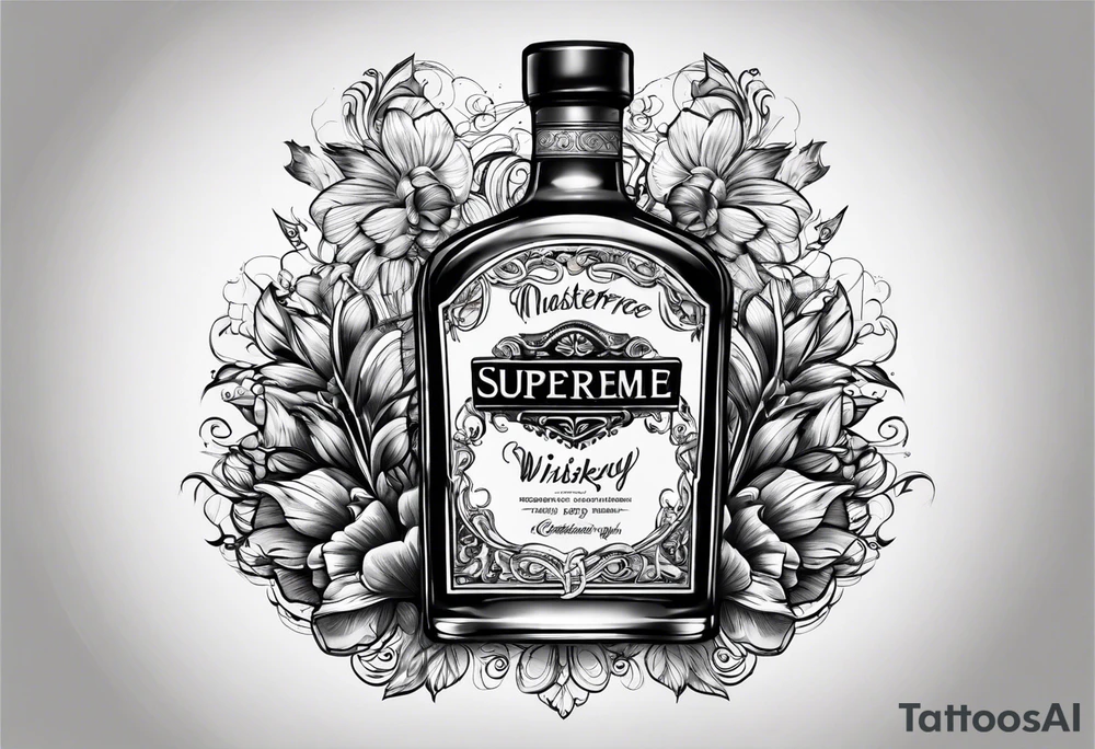 Imported supreme blend whiskey tattoo idea